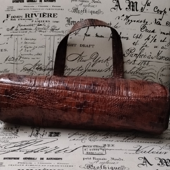 Monsac Crocodile-Embossed Bag - Picture 15 of 16